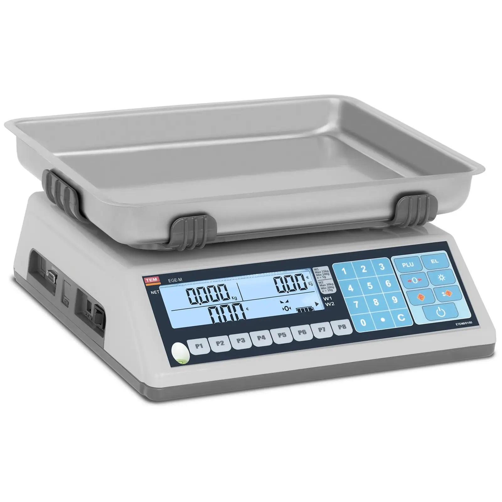 Price Counting Scale - calibrated - 30 kg / 10 g - dual LCD