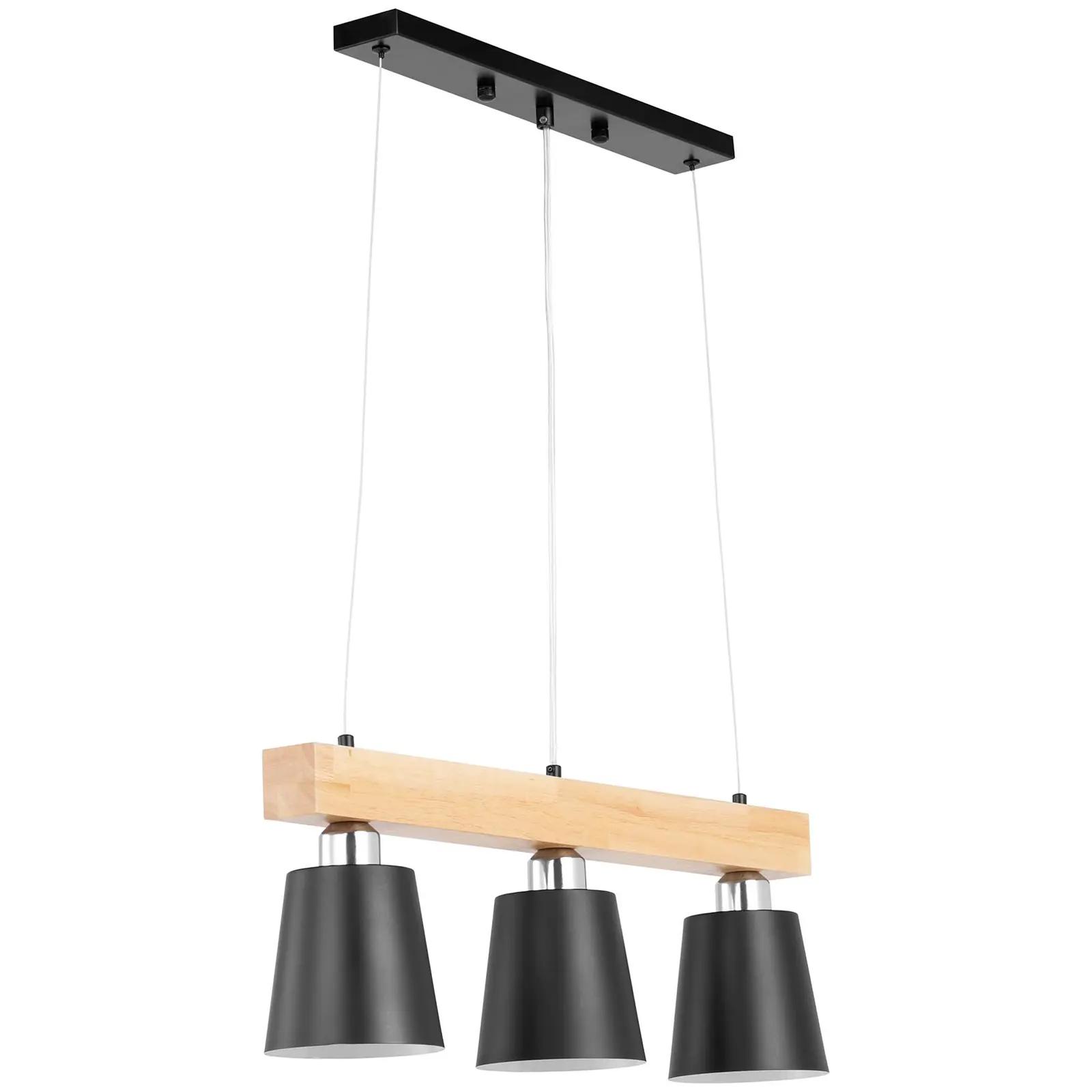 Pendant Light - 3 Light Sources - Wooden Beam