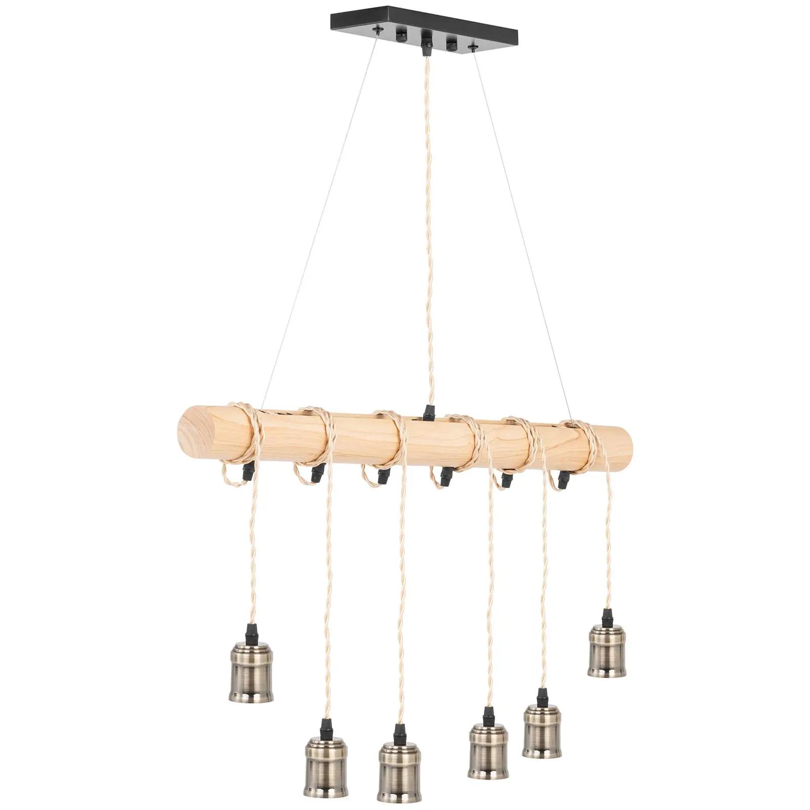 Pendant Light - 6 Light Sources - Wooden Beam