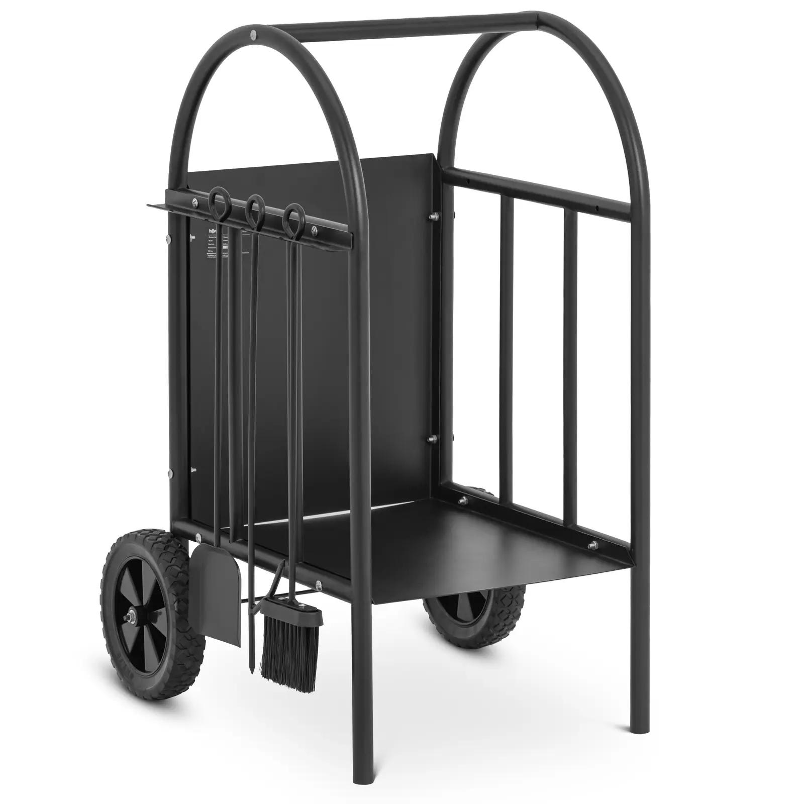 Firewood Log Trolley - 50 kg - steel - black