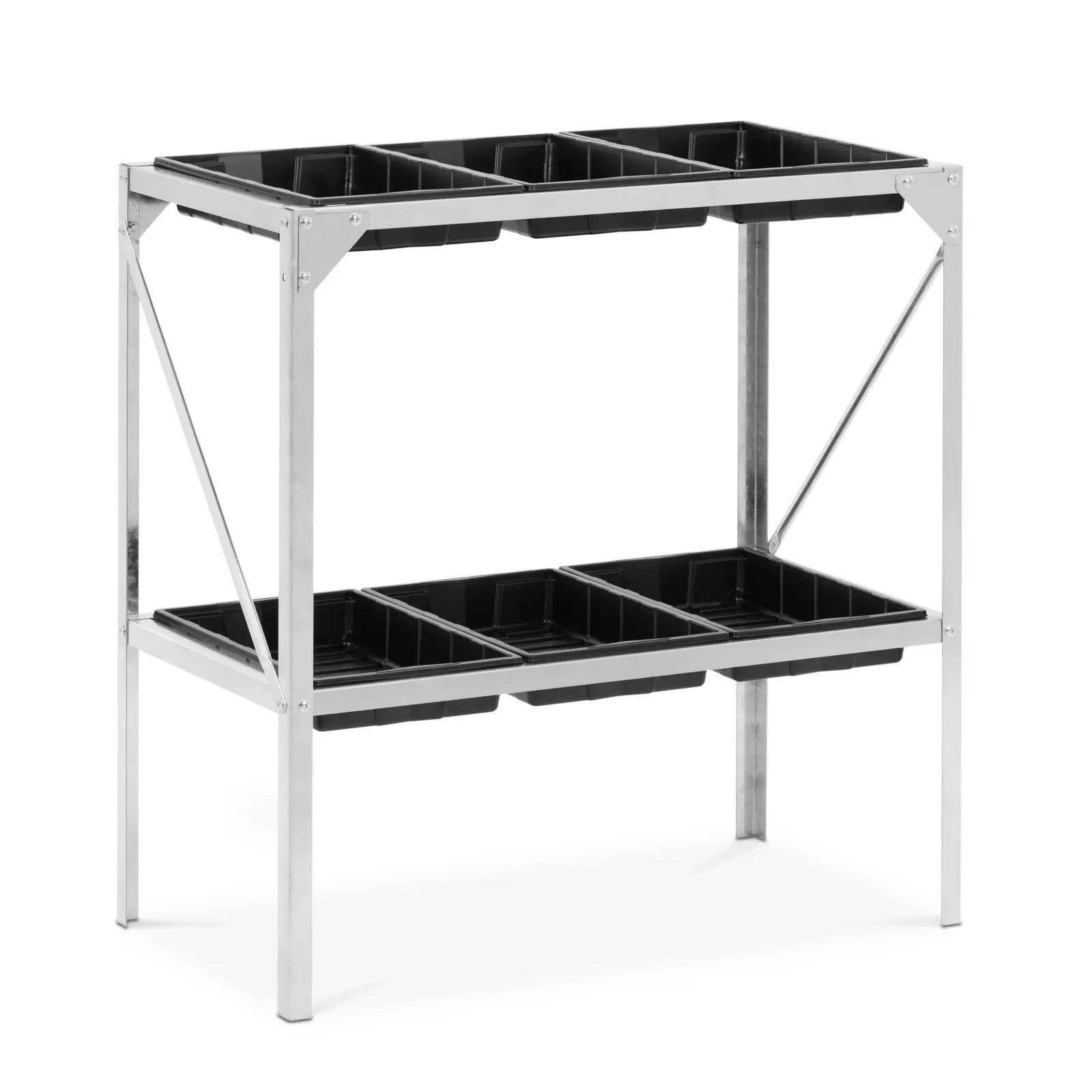 Potting Bench - 6 Shelves - Galvanised Steel - 77 X 44 X 77 Cm