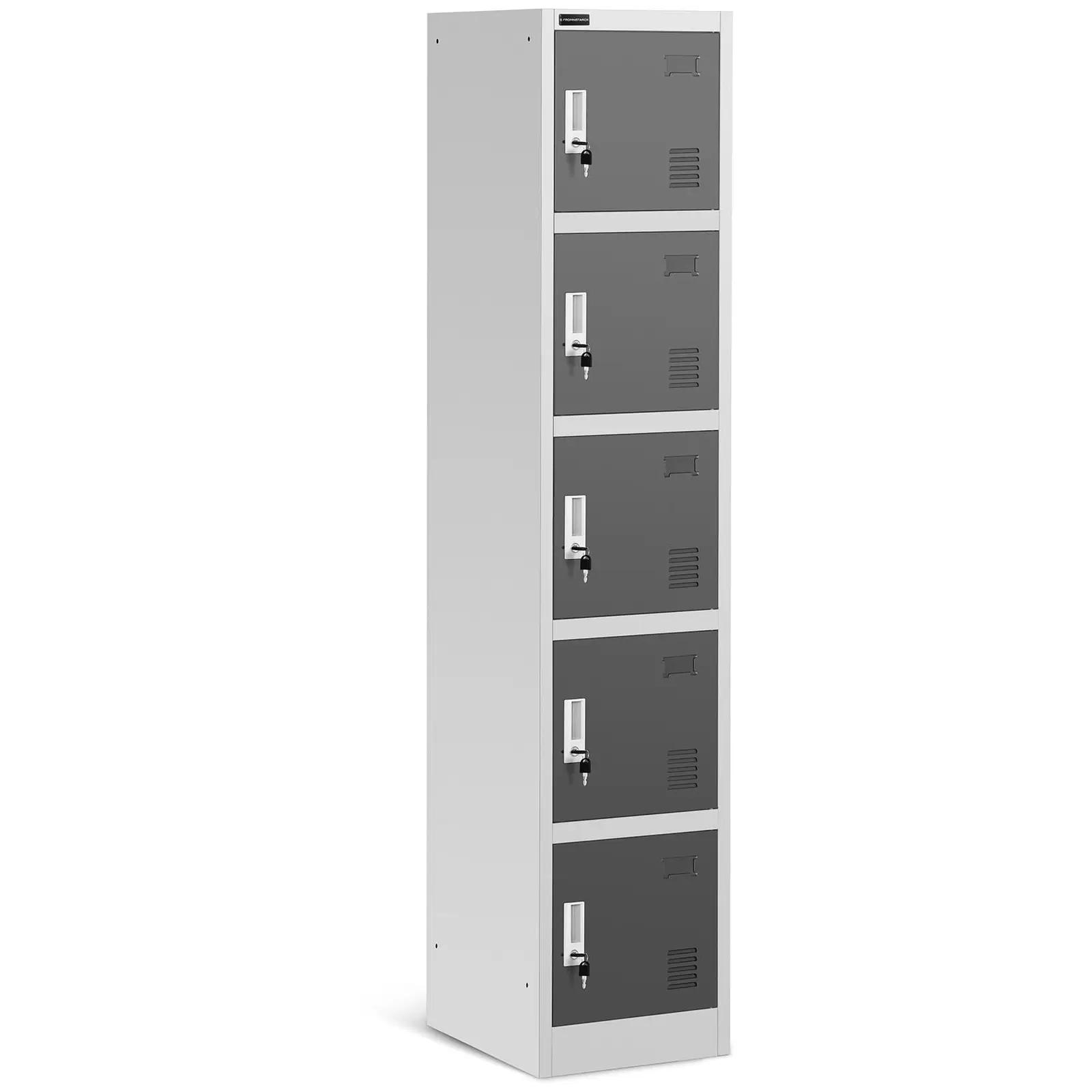 Metal Storage Locker - 5 Compartments - Grey