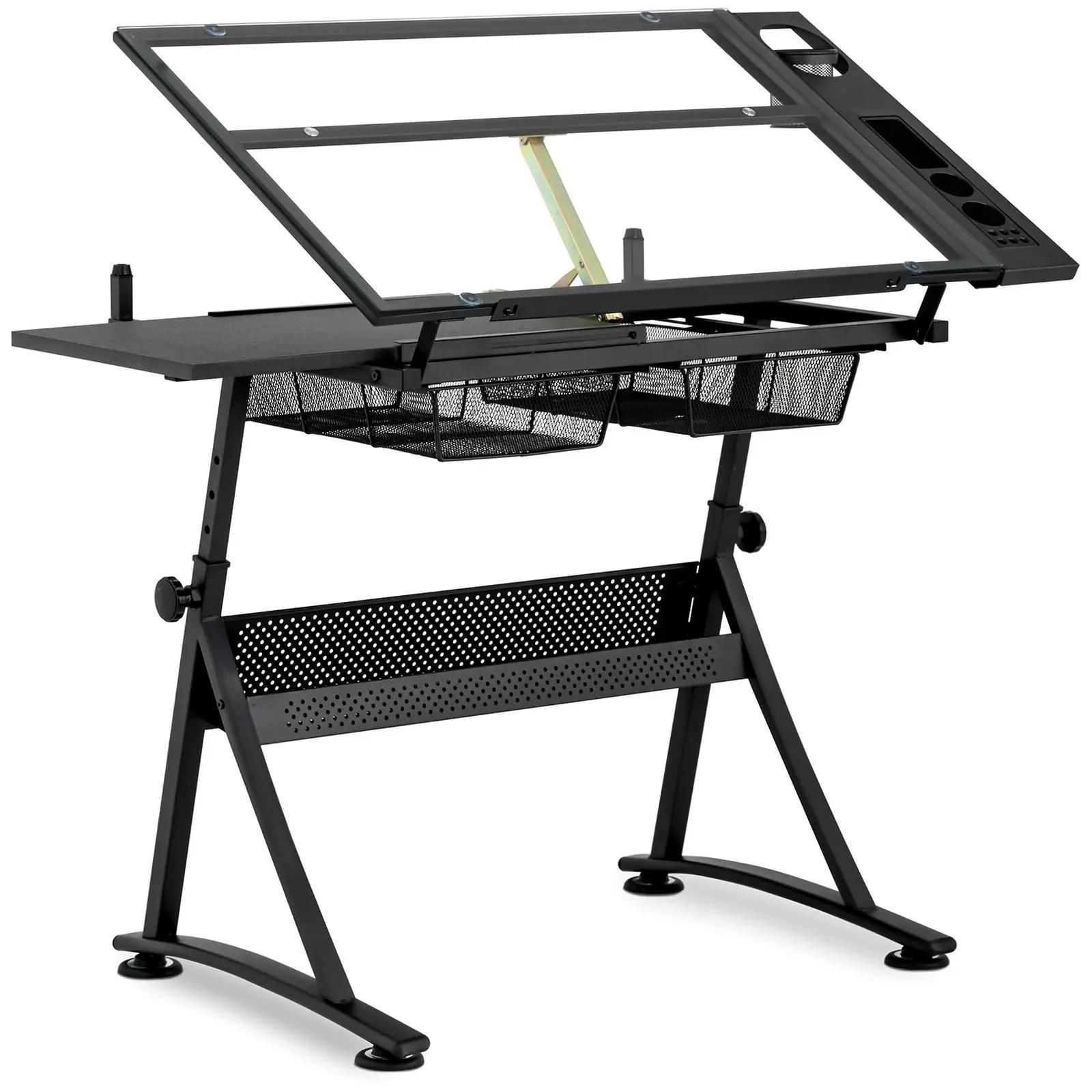 Drafting Desk - 120 X 60 X 90 Cm - Tiltable - Glass Top