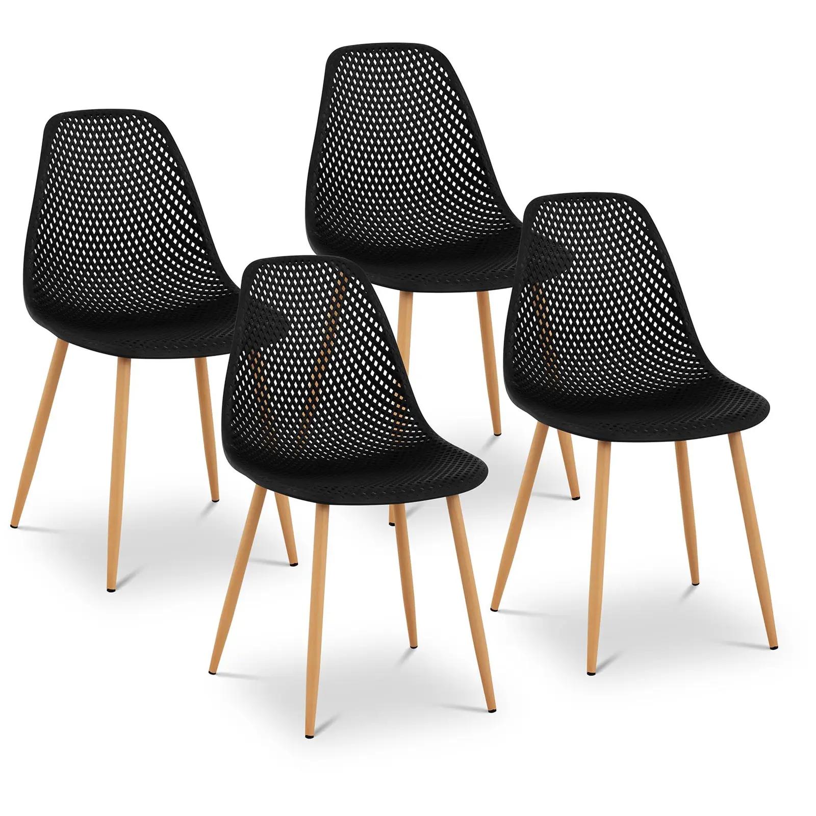 Chair - Set Of 4 - Up To 150 Kg - Seat 40 X 46 Cm - Black