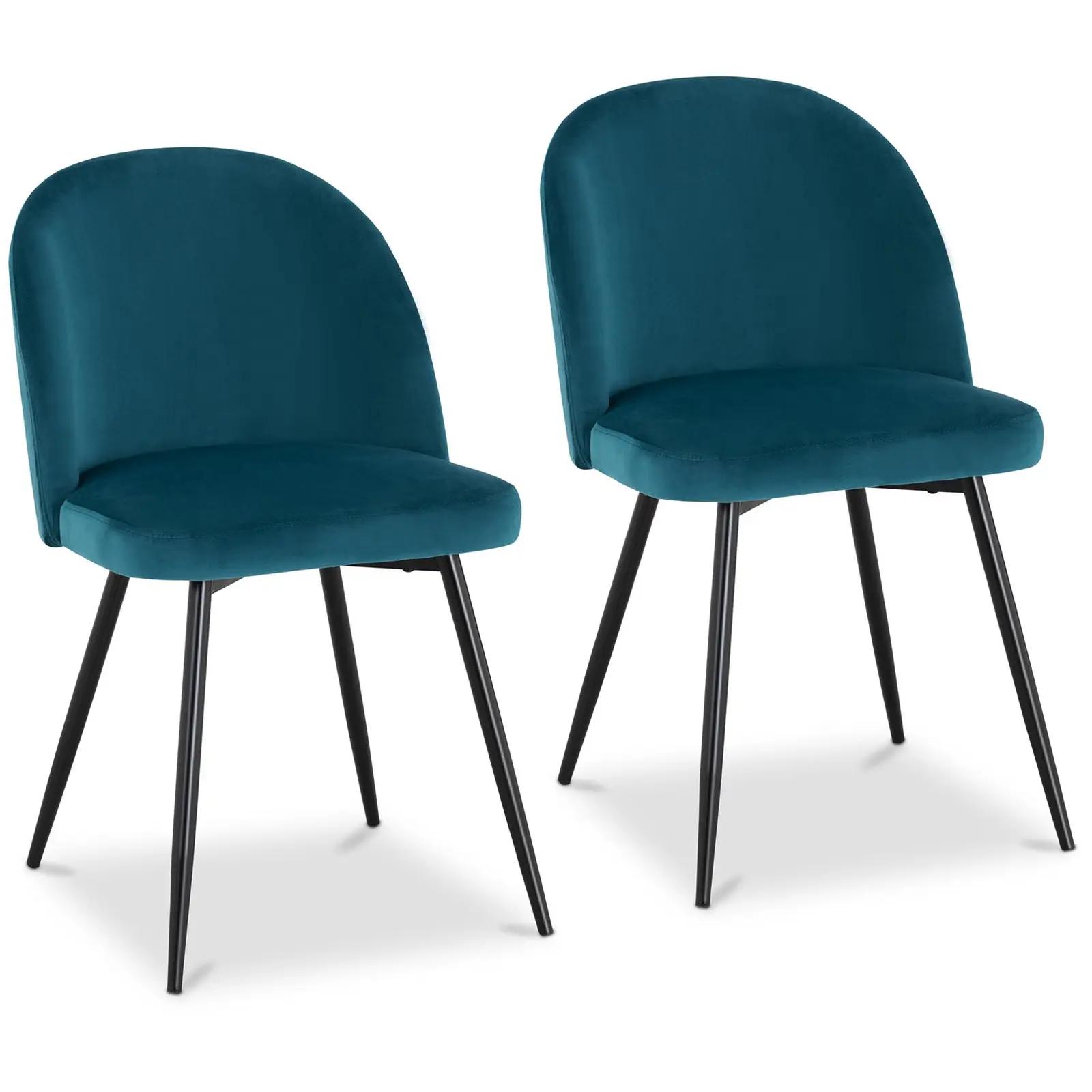 Cushioned Chair - set of 2 - up to 150 kg - seat 48 x 41.5 cm - turquoise