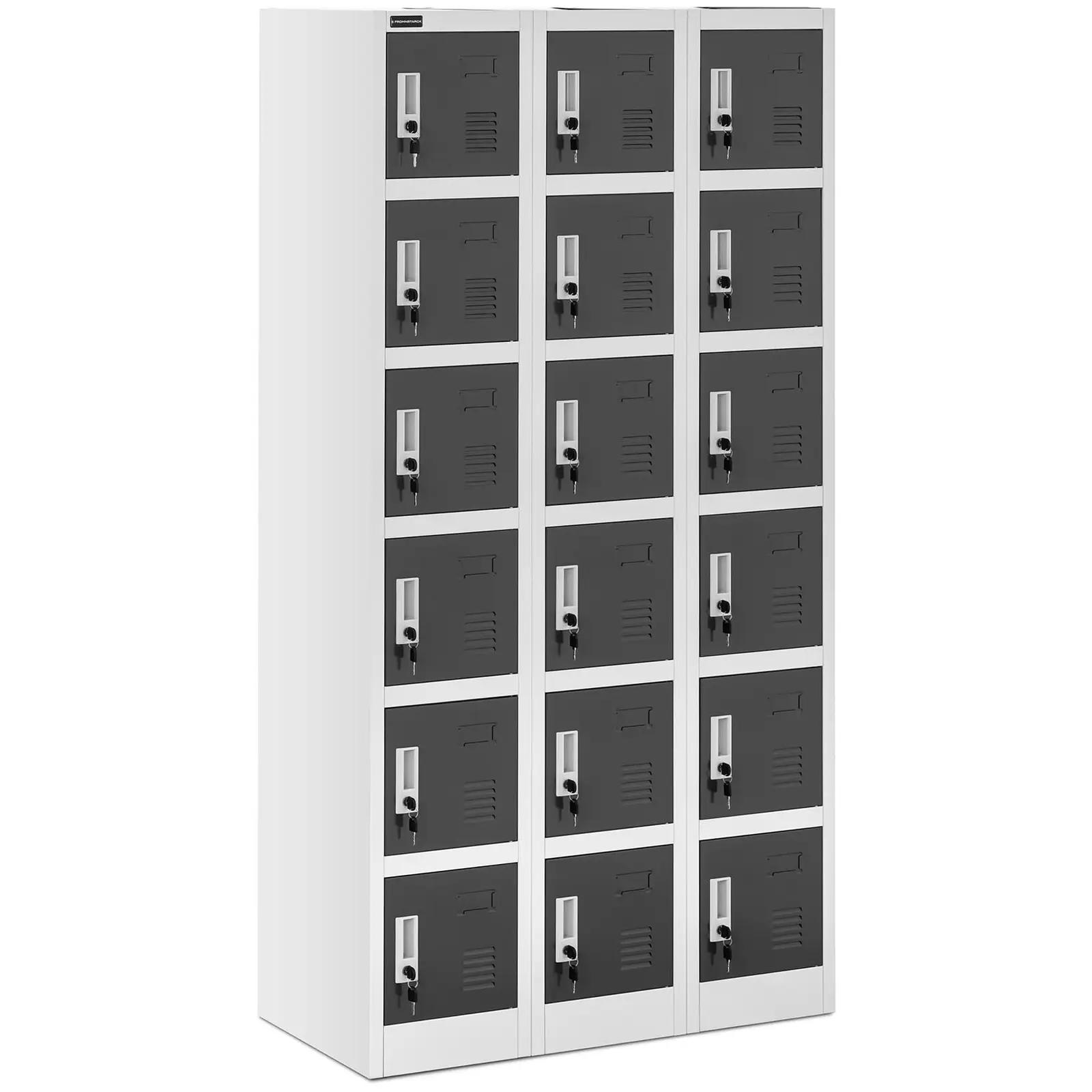 Metal Storage Locker - 18 lockers - grey