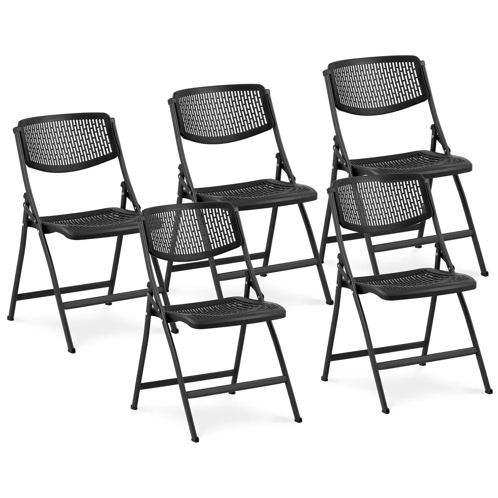 Chairs - set of 5 - up to 150 kg - seat area 430x430x440 mm - Black