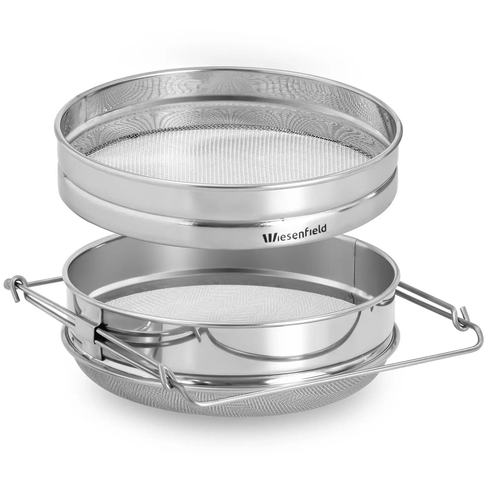 Honey Strainer - Double Sieve - Stainless Steel - 24 Cm