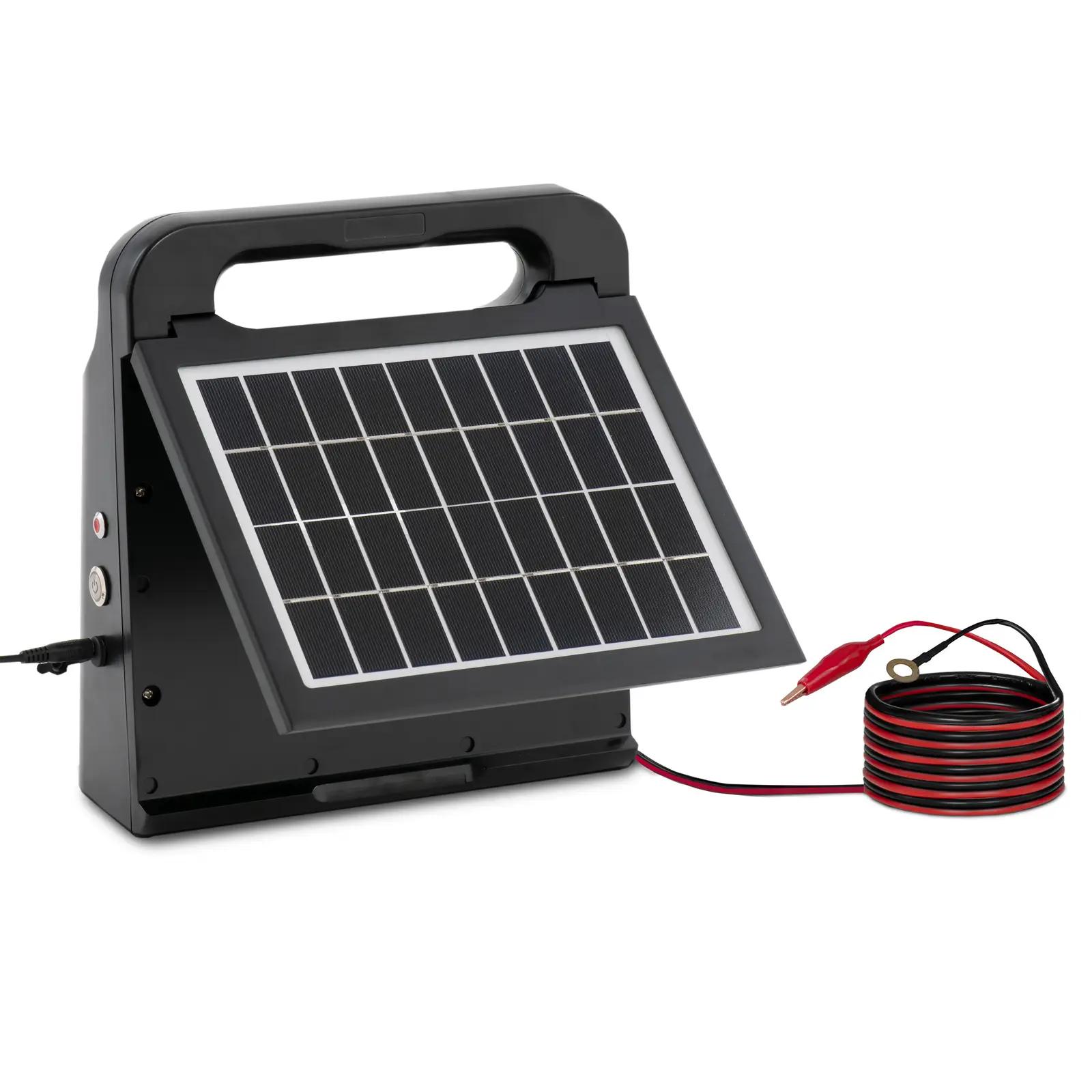 Solar Electric Fence Energiser - 0.15 J - 2.5 Km - Solar Panel - 6 V Battery