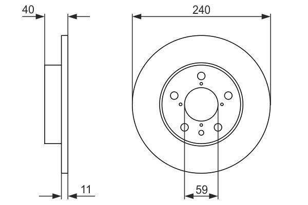 BOSCH Brake Disc ALFA ROMEO: GTV, Spider 11mm 5 98mm Solid Oiled 0 986 478 444 60578920,60651437,60670804,71739571 Brake rotor, Brake Discs