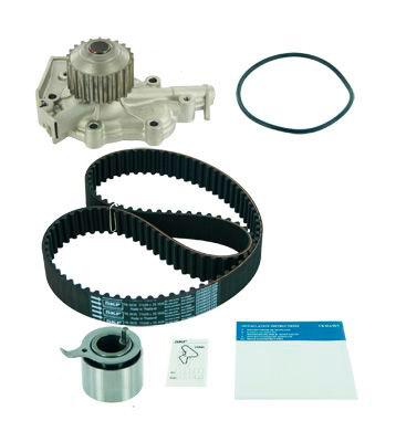 SKF VKMC 90008 Water Pump + Timing Belt Kit with gaskets/seals 109 with rounded tooth profile Sheet Steel CHEVROLET: Aveo / Kalos Hatchback, Matiz