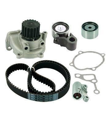 SKF VKMC 94912 Water Pump + Timing Belt Kit with gaskets/seals with tensioner pulley damper 153 with rounded tooth profile Sheet Steel