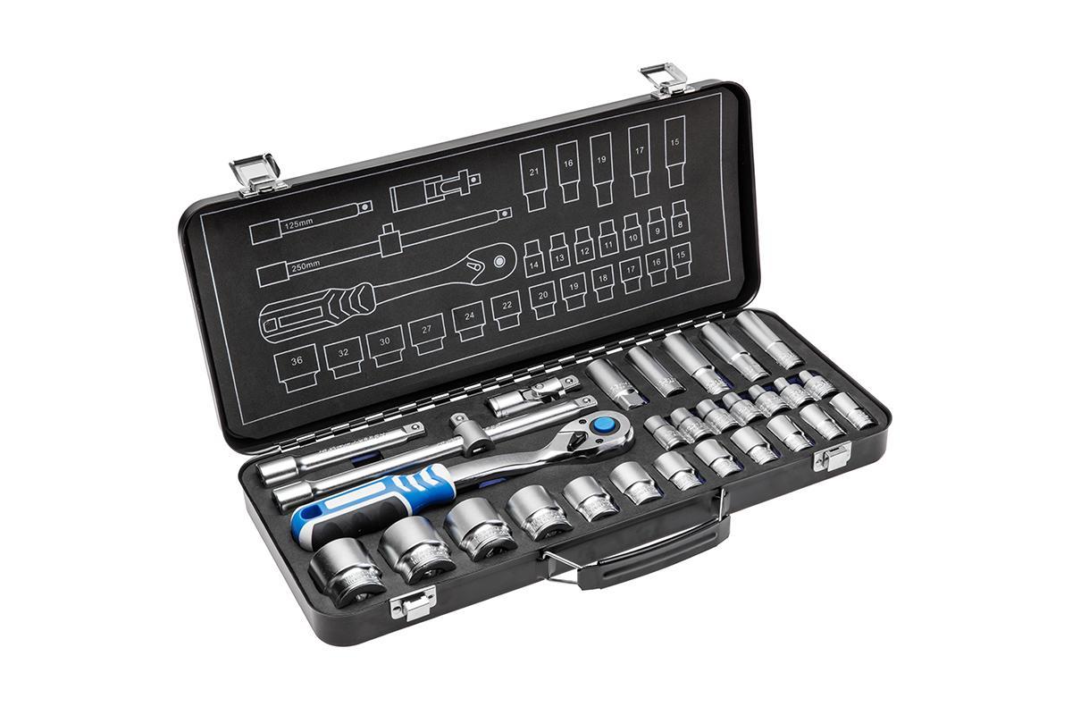 Hogert Technik HT1R480 Tool kit 29 8, 9, 10, 11, 12, 13, 14, 15, 16, 17, 18, 19, 21, 22, 24, 27, 30, 32, 36 12.5 (1/2") Rectangle