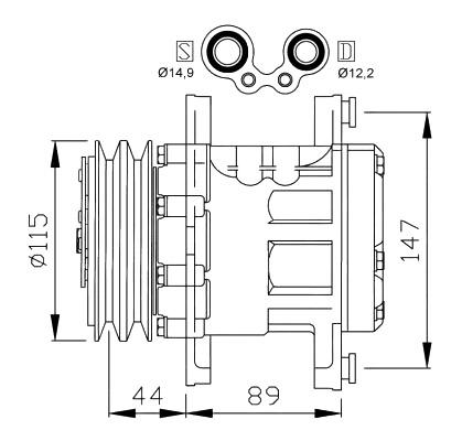 NRF EASY FIT 32207 AC Compressor SD7B10 12 PAG 46 With PAG Compressor oil, With Seal Ring