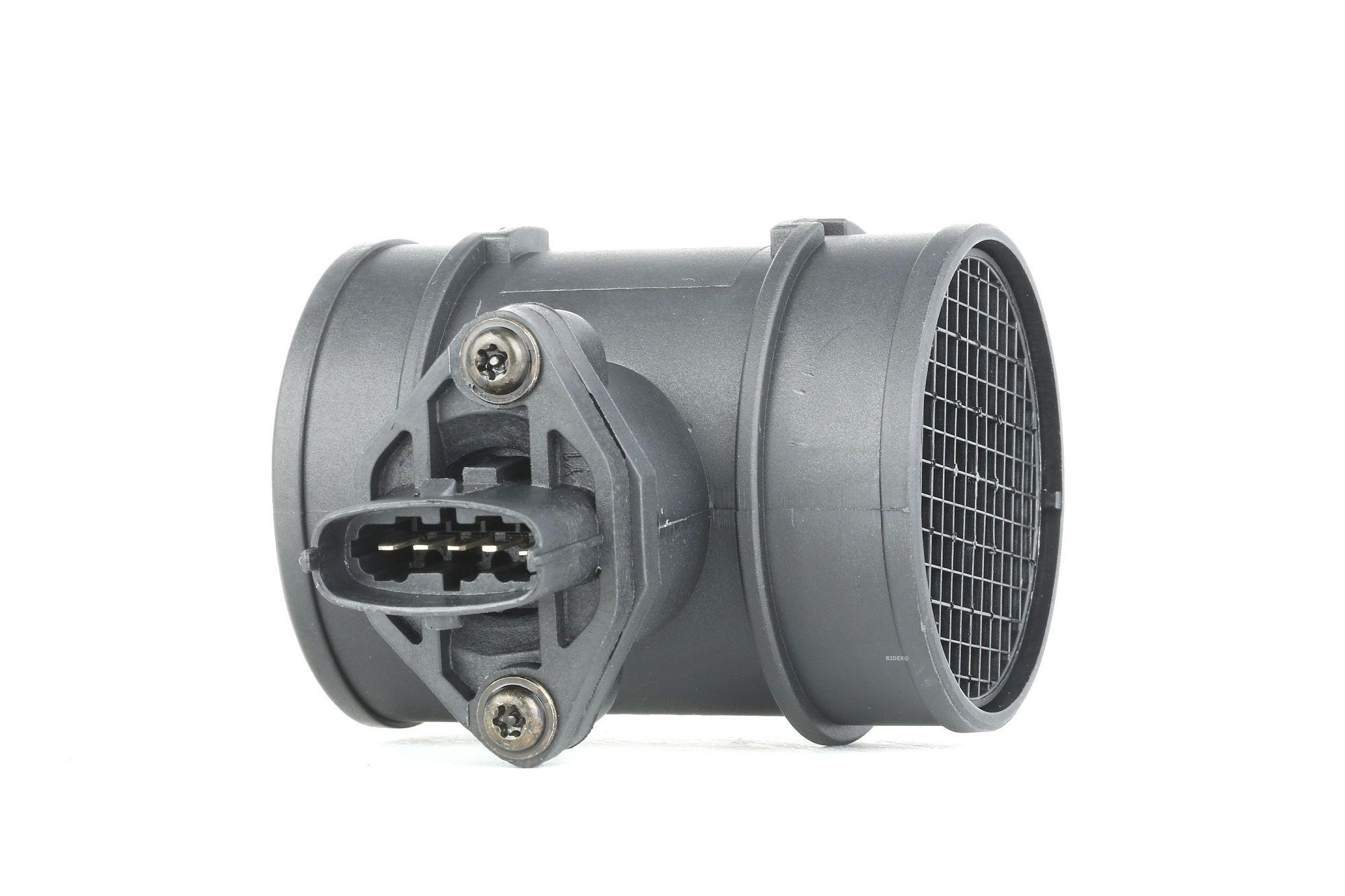 RIDEX 3926A0025 Mass air flow sensor with housing VAUXHALL: Zafira Mk1, Vectra Mk1 Estate, Astravan Mk4, OPEL: Zafira A, Astra G Saloon