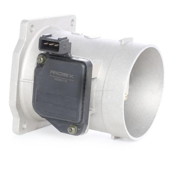 RIDEX 3926A0178 Mass air flow sensor with housing, Aluminium Housing AUDI: A4 B5 Avant, A6 C5 Avant, A4 B5 Saloon, VOLKSWAGEN: Passat B5 Saloon