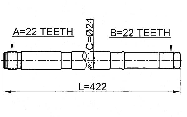 FEBEST 0212-N16LH Drive shaft Front Axle Left 422