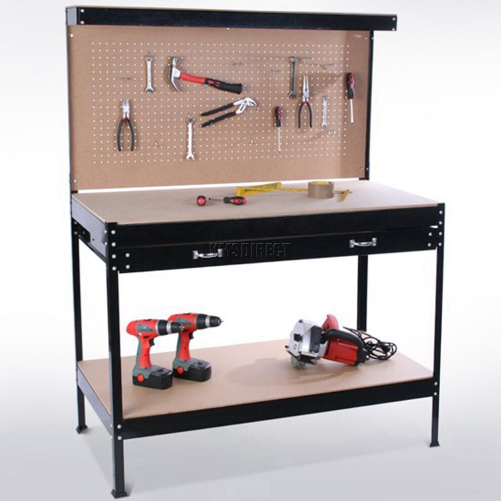 SwitZer Steel Garage Storage Work Bench - Black