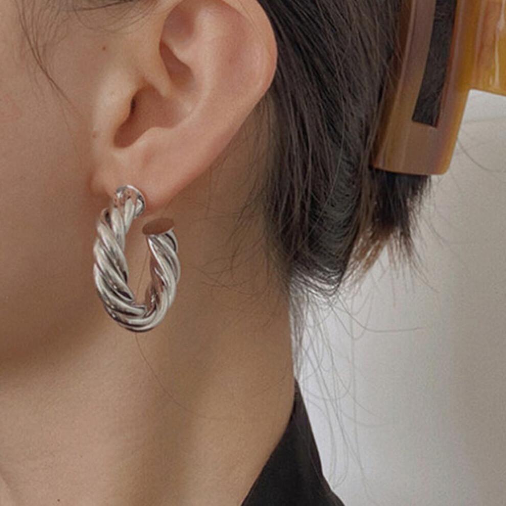 (Silver) Twist Earrings