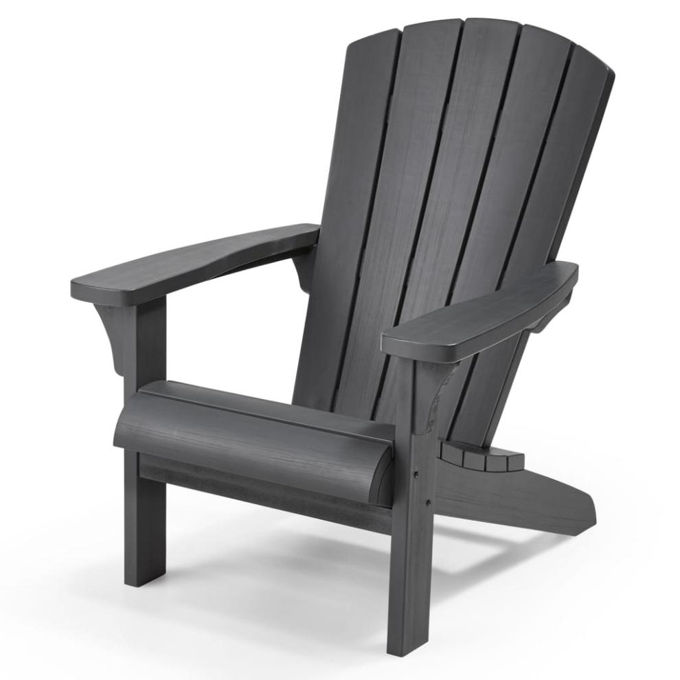 Keter Adirondack Chair Troy Graphite Outdoor Lawn Patio Curveback Classic Seat