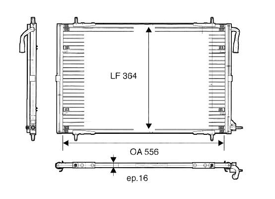 VALEO Condenser 817283 without dryer Aluminium 364 R 134a PEUGEOT: 206 Hatchback