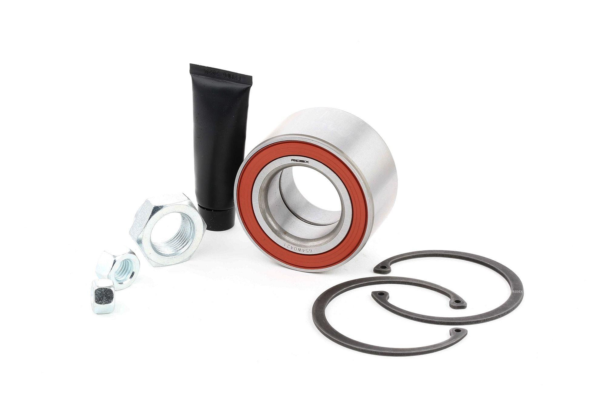 RIDEX Wheel Bearing Kit 654W0421 Front Axle Both Sides 64 VOLKSWAGEN: GOLF 1 Cabriolet, GOLF 2, Scirocco II