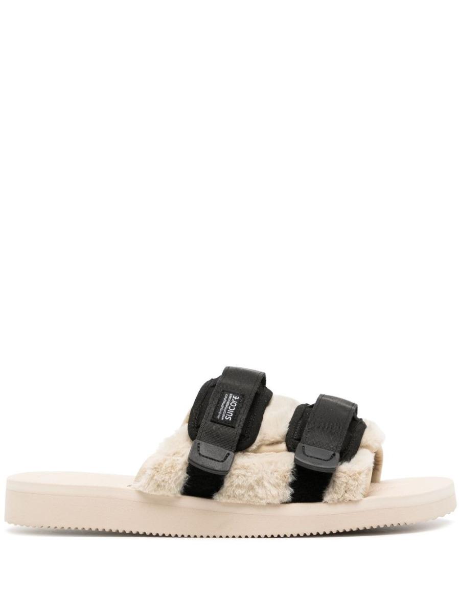 SUICOKE- Nylon And Eco Fur Slides