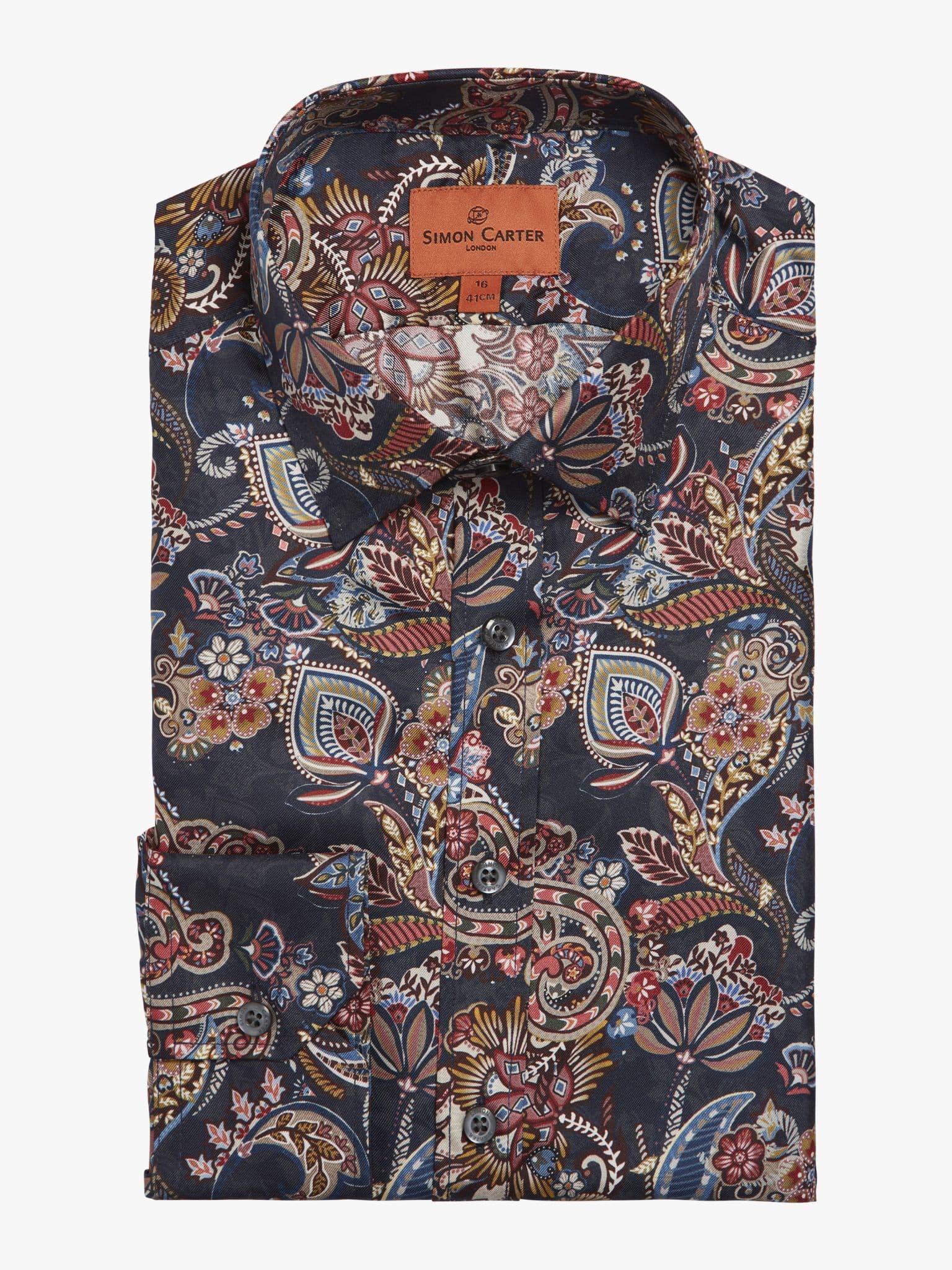 Paisley Silk Shirt Multi - 15.5