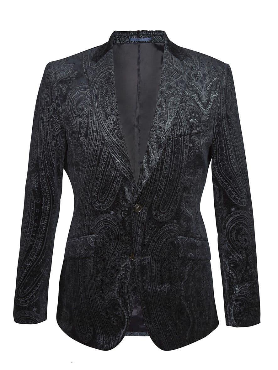 Printed Paisley Velvet Jacket - 40