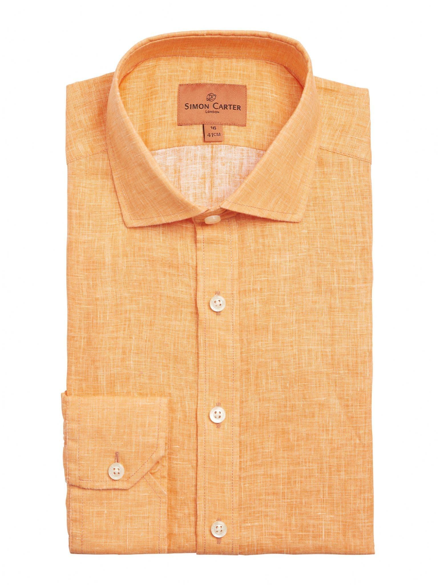 Tangerine Linen Shirt - 15