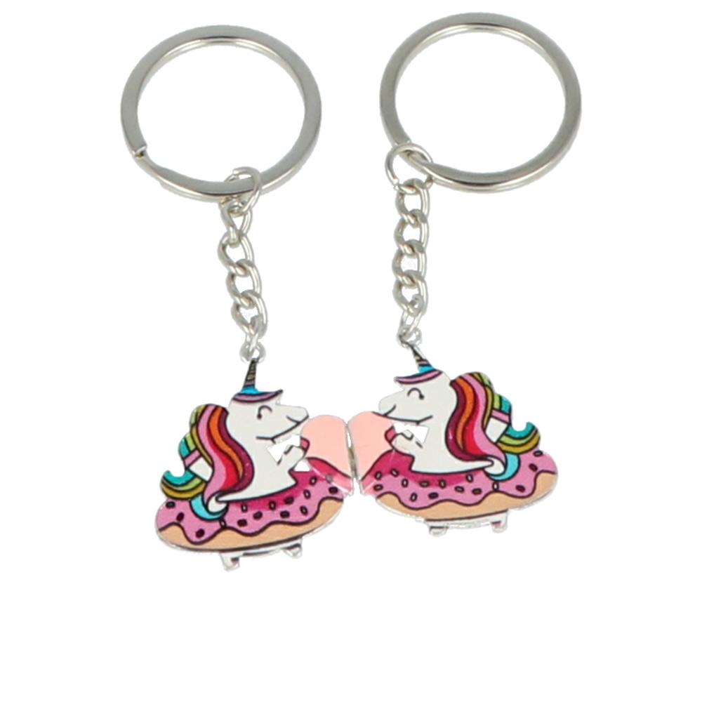 Llaveros Unicornio Con Imán Bff set 2 pz