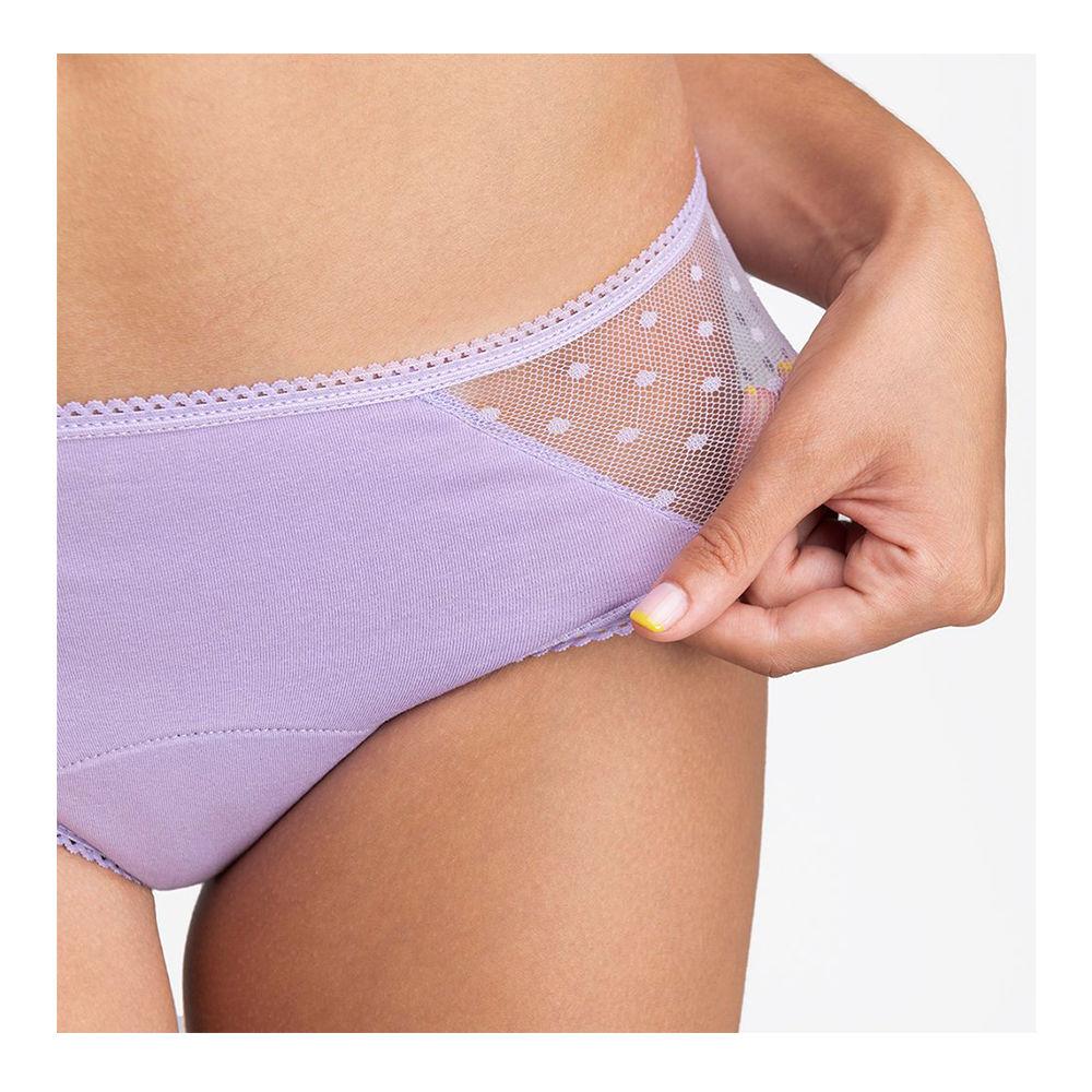 Kiwitas Classic Plumeti lilac menstrual panties #M