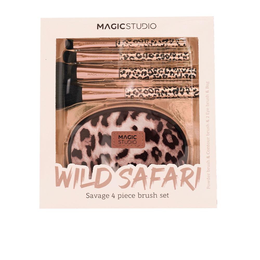 Set of Make-up Brushes Magic Studio Wild Safari Savage 4 Pieces