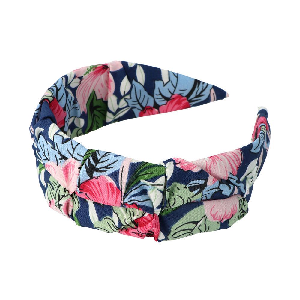 Headband floral fabric with blue background 1 u