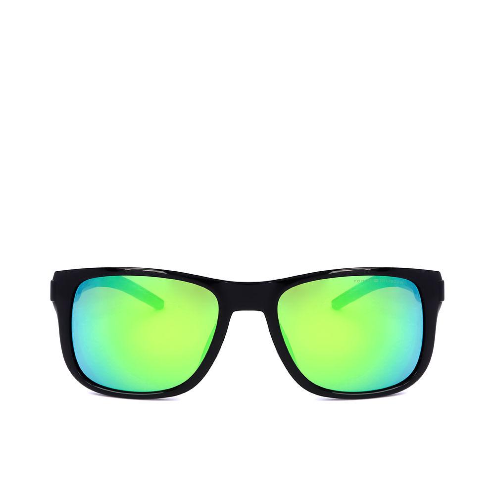 Wrap Black Green Mirror Sunglasses