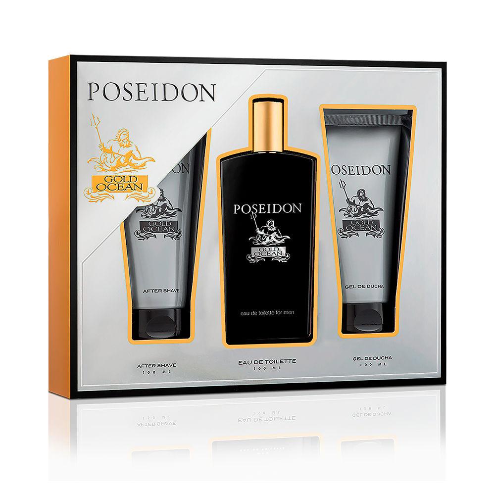 Men's Perfume Set Poseidon EDT Gold Ocean 3 Pieces