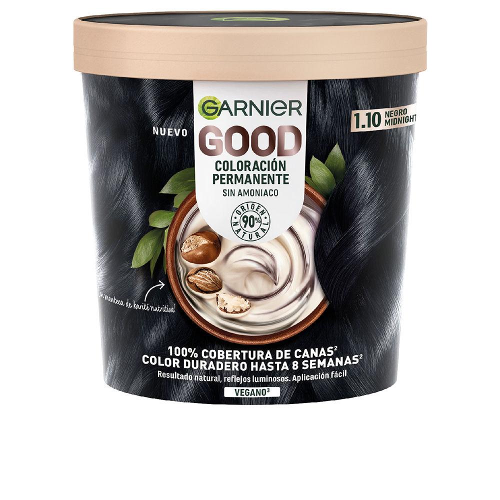 Permanent Colour Creme Garnier Good Nº 1.10 Negro Midnight 217 ml Ammonia-free