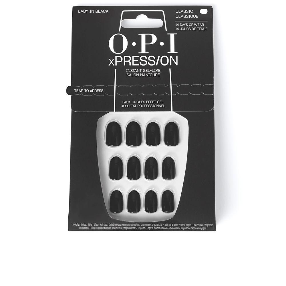 Opi xPRESS/ON Artificial Nails Iconic Shades #Lady in Black