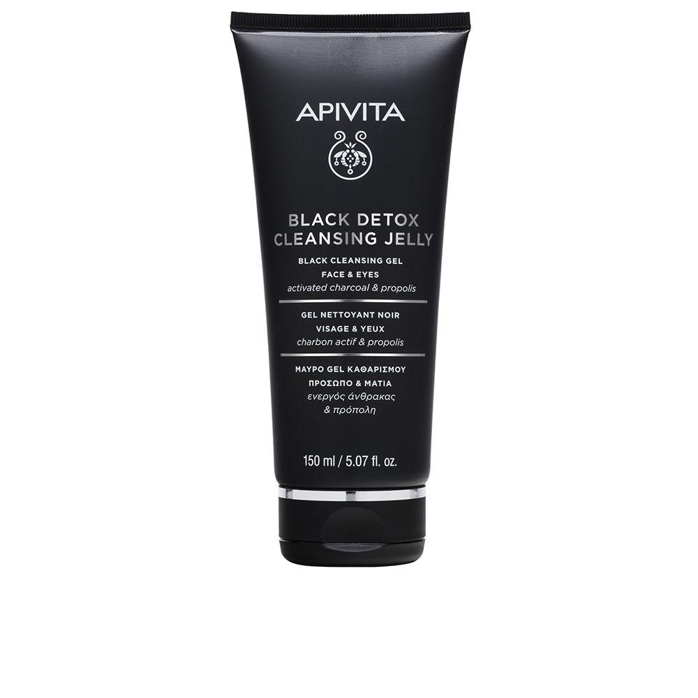 Apivita Black Detox Cleansing Gel - Natural facial cleanser with active charcoal and propolis 150 ml