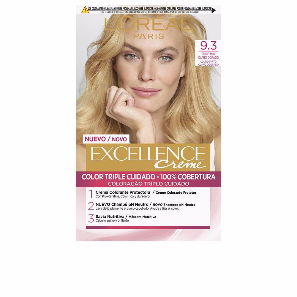 Permanent Dye Excellence L'Oreal Make Up Excellence Light Golden Blonde Nº 9.0-rubio muy claro Nº 8.0-rubio claro 192 ml