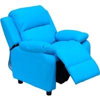 Homcom Kids Children Recliner Lounger Armchair Games Chair Sofa Seat Pu Leather Look W/ Storage Space On Arms (blue)