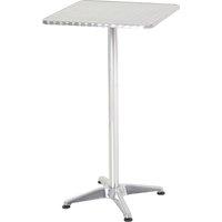 Homcom Height Adjustable Bistro Table Pub Bar Square Table Stainless Steel Top Aluminium Edge 60 X 60cm