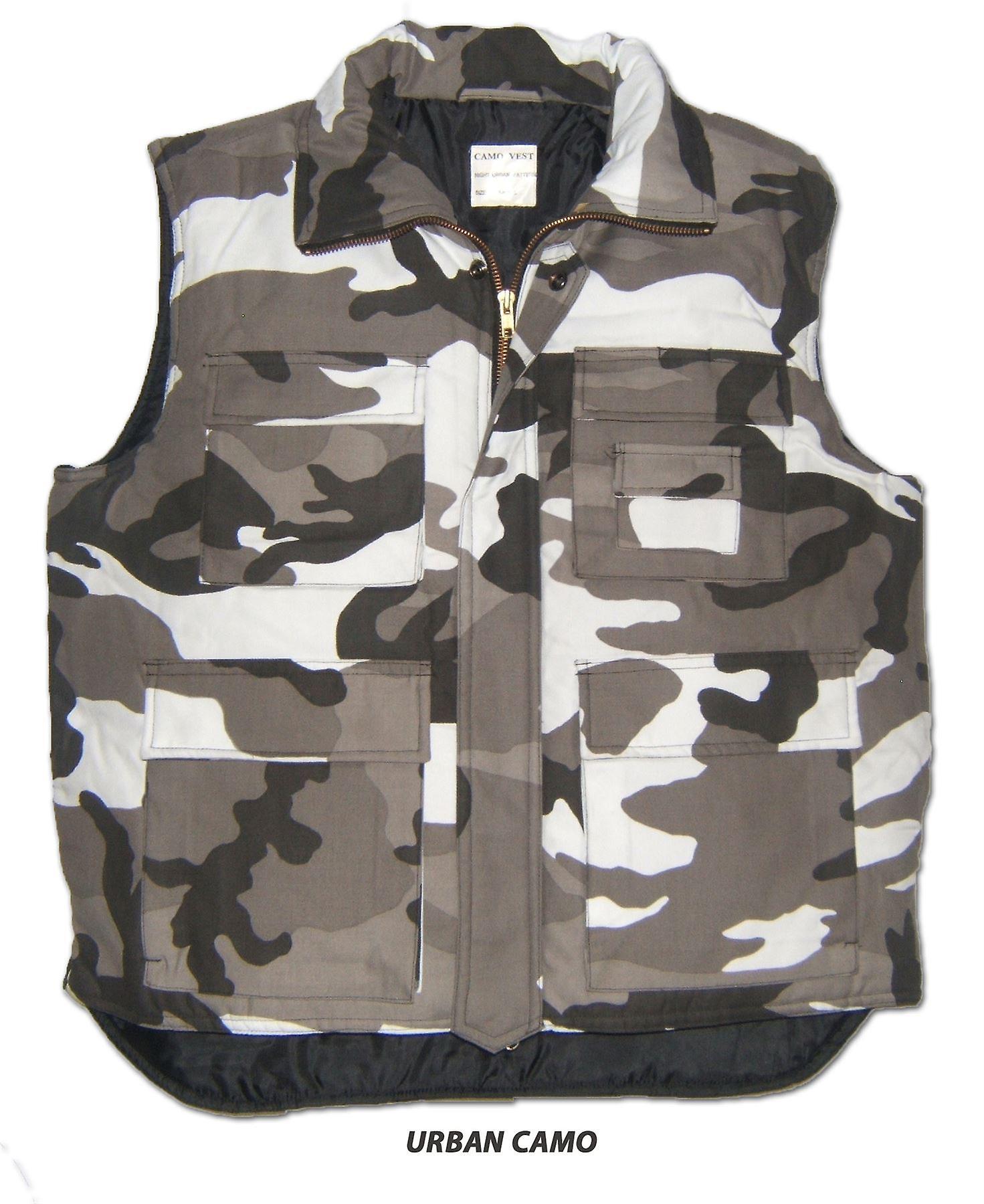 RTC Multi Pocket Padded Body Warmer Vest Urban Camo M