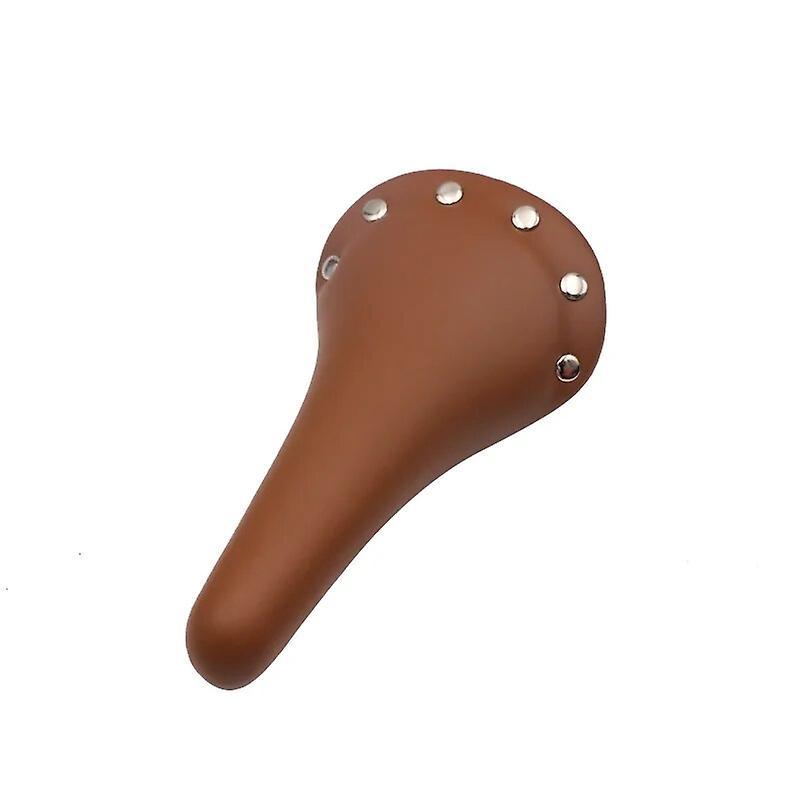 Bicaco Bicycle Saddle Soft Pu Leather Road Bike Rivet Seat Cushion Racing Saddle Cover Comfortable Waterproof Vintage Cycling Saddle Brown