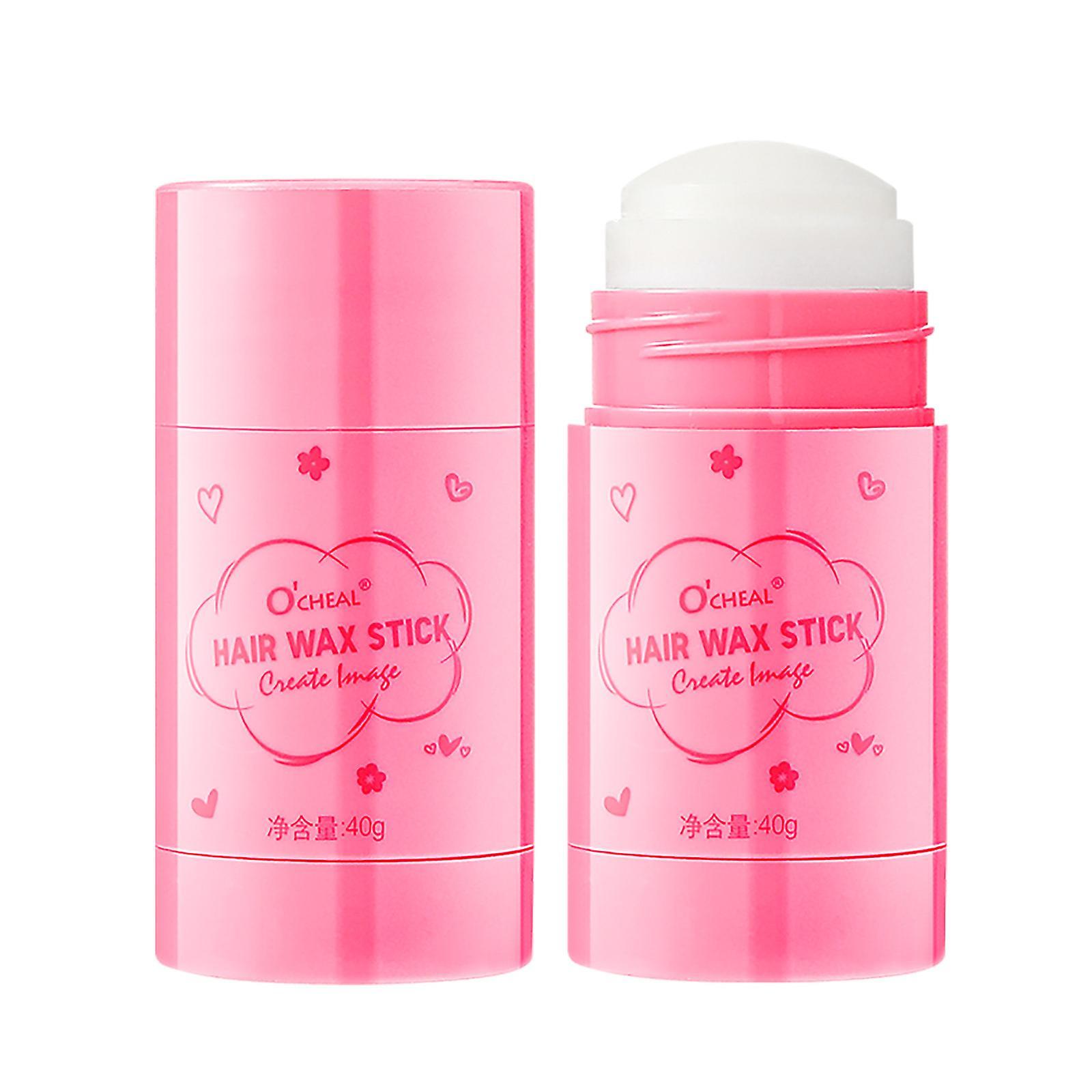 unbrand Solid Shaping Hair Wax Stick Fragmented Hair Finishing Cream Lasting Shaping Hair Finishing Stick Shaping Hair Cream Pink