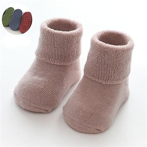 Slowmoose Anti Slip, Winter Warm Thick Socks For Newborn Pink 24M