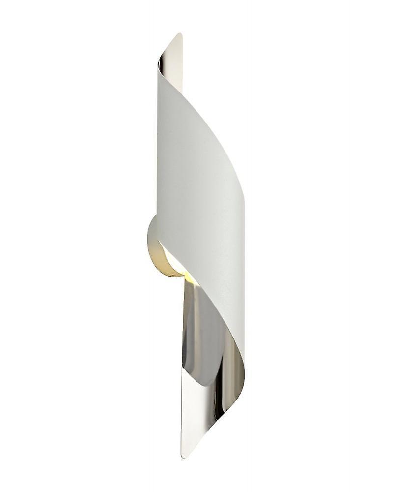 Volani Gracie Wall Lamp Large, 8w Led, 3000k, 640lm, White/polished Chrome, 3yrs Warranty