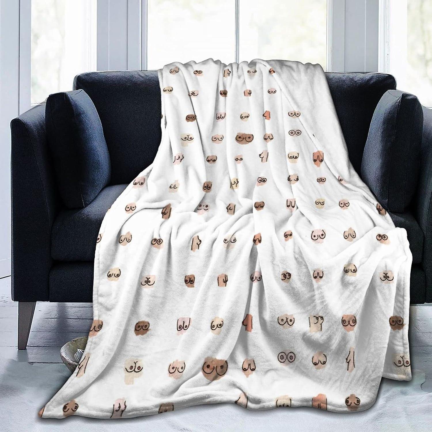 Kerota Boobs Super Soft Warm Fleece Blanket, Comfortable Flannel Blanket, Four Season Blanket Suitable for Bedroom Bed and Sofa 60x50in 150x125cm