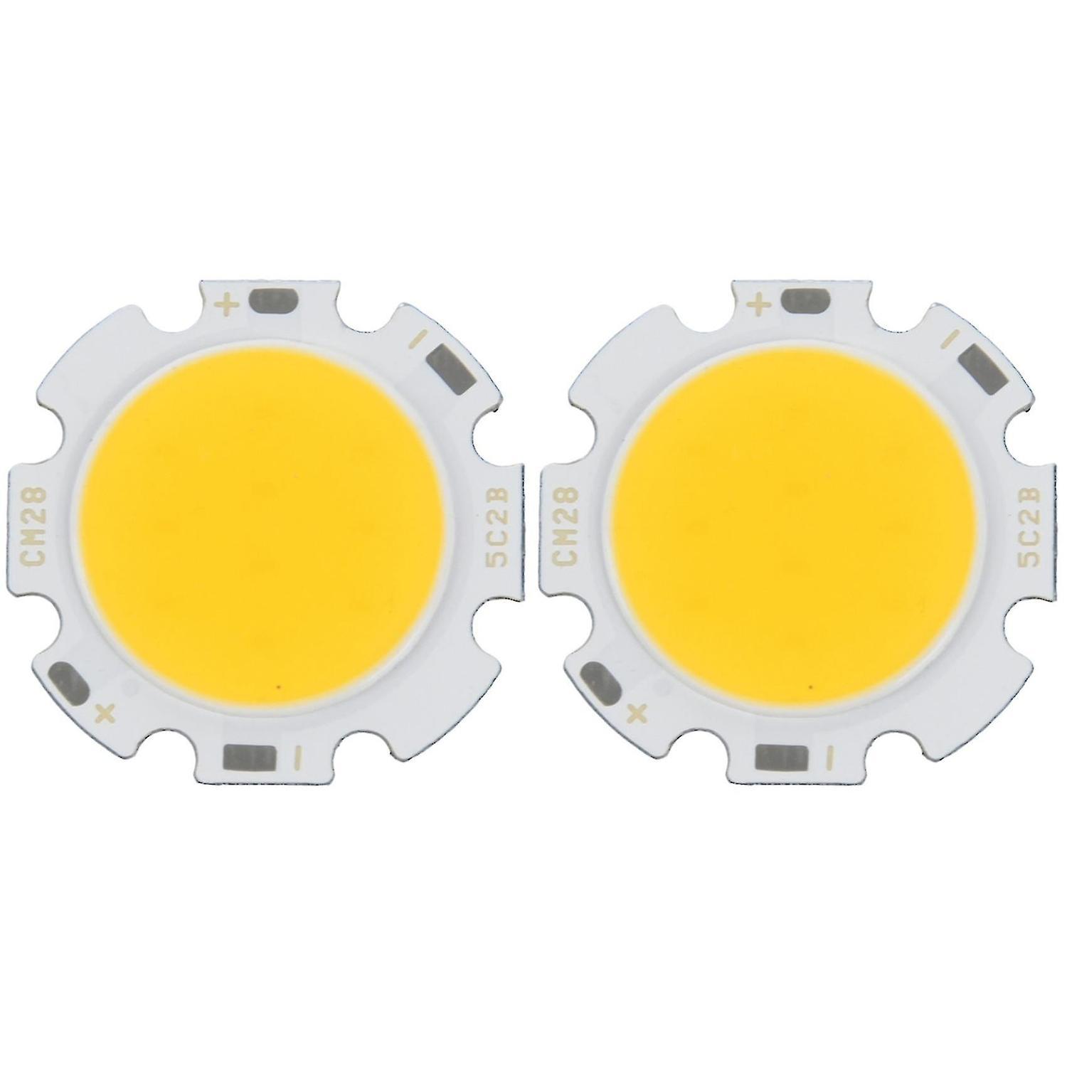 Guangzhou Yunlong Trading Co., 2x 5w Chip Light Round Cob Super Bright Led Light Led Lamp Bulbs Warm White Dc15-17v