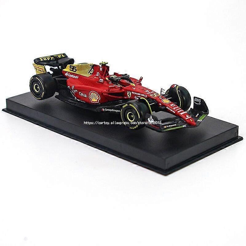 Bburago 1:43 2022 F1  F1-75 75th anniversary 16#Leclerc 55#Sainz Formula One Car Model With Helmet Acrylic Box Alloy Car Toy Motorcycles 2022 Monza...